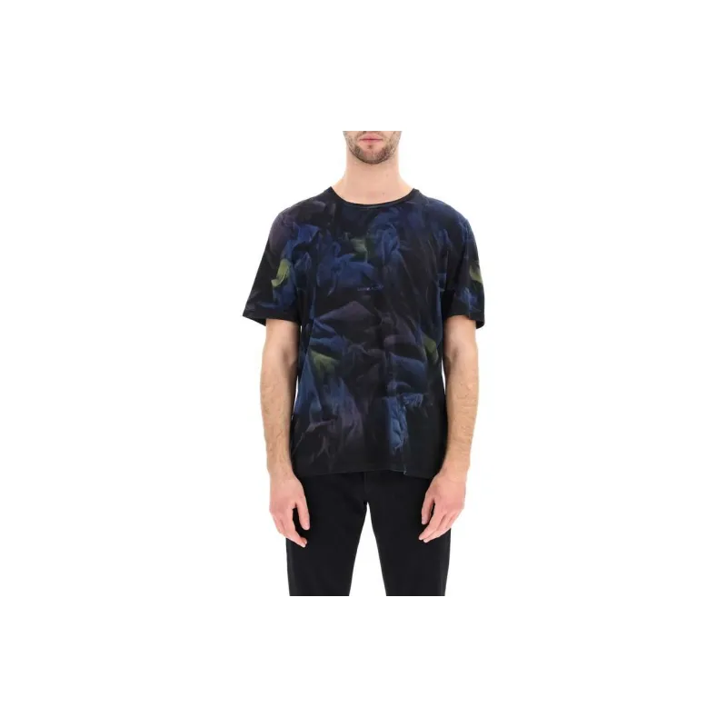 SAINT LAURENT Tie Dye Rive Gauche Devore T Shirt-2