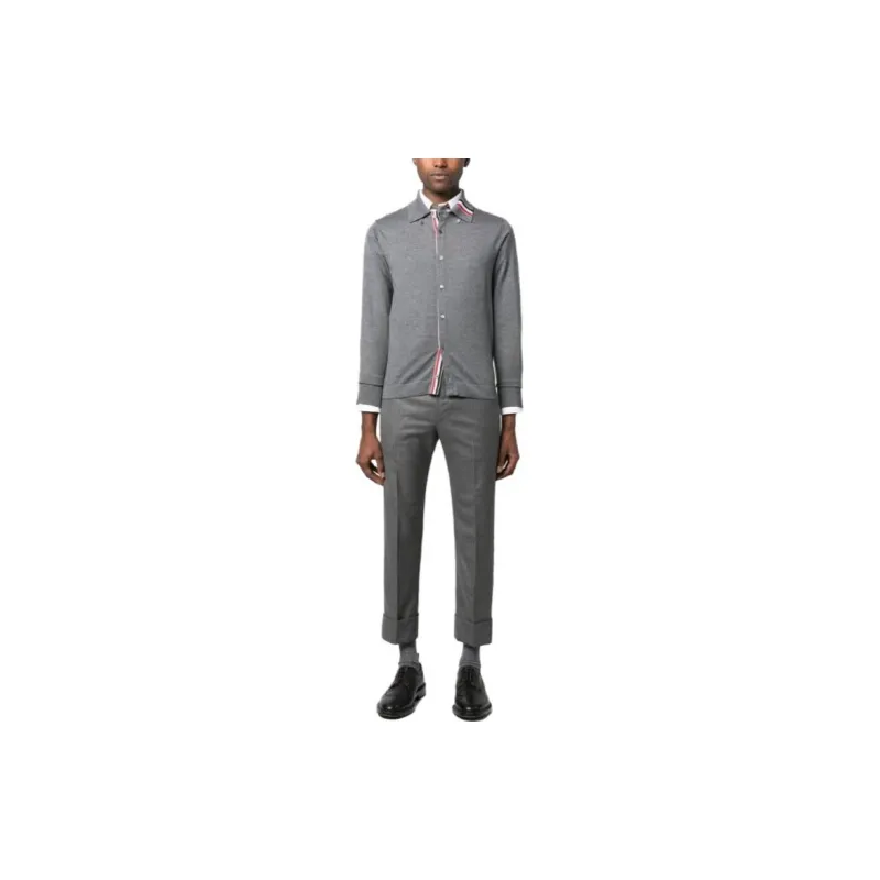 THOM BROWNE RWB stripe Virgin wool Cardigan-3