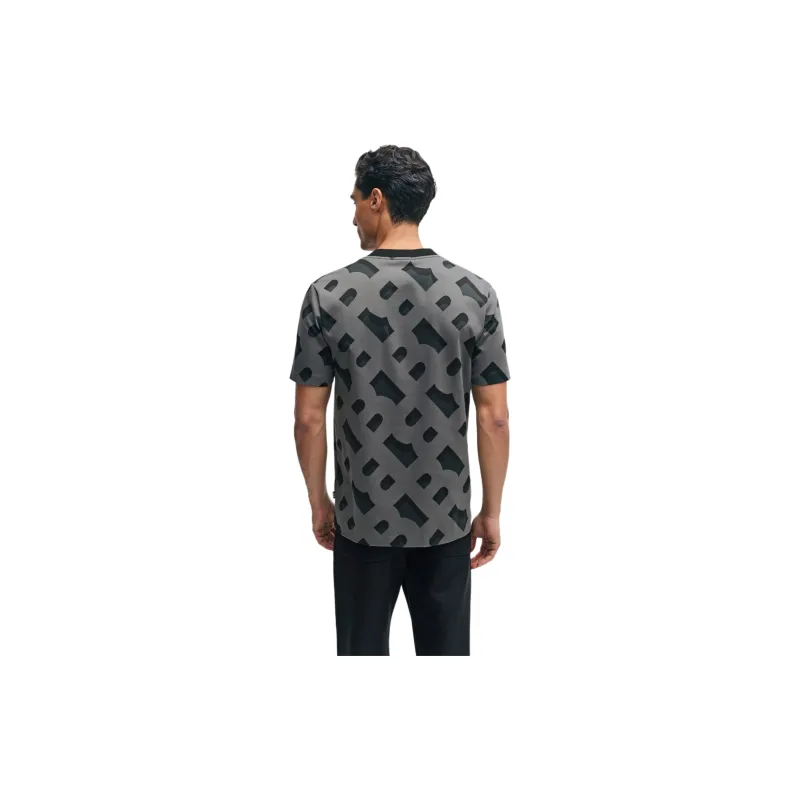 HUGO BOSS Monogram pattern Cotton blend T shirt-3