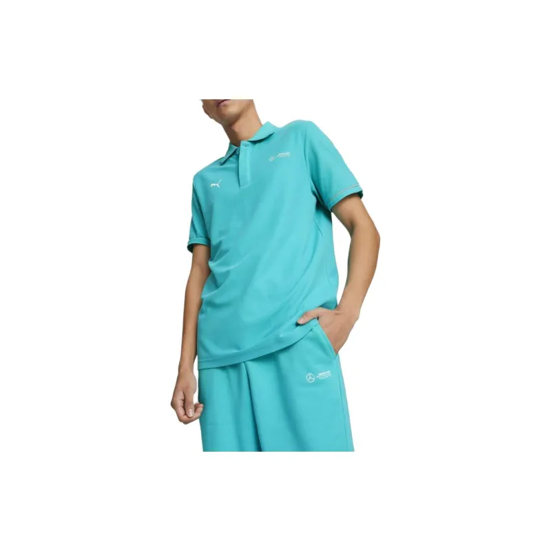 PUMA Mercedes-Amg Petronas Motorsport Polo Shirt Men's Sky Blue-3