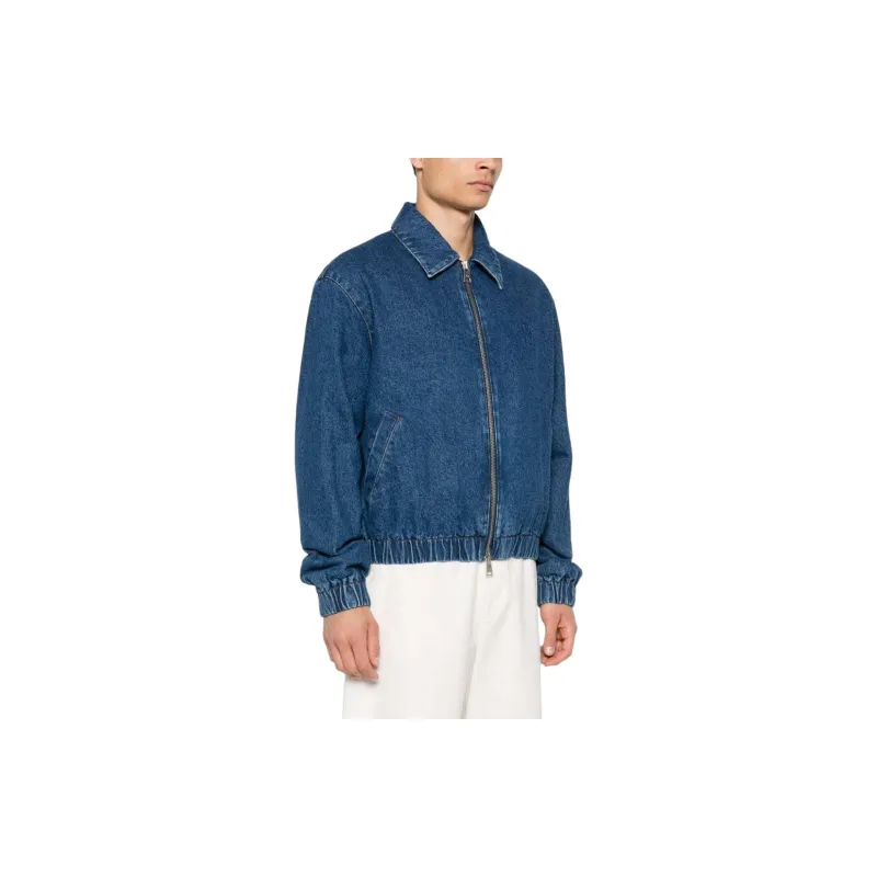 AMIPARIS Paris Ami De Coeur Zipped Denim Jacket-3