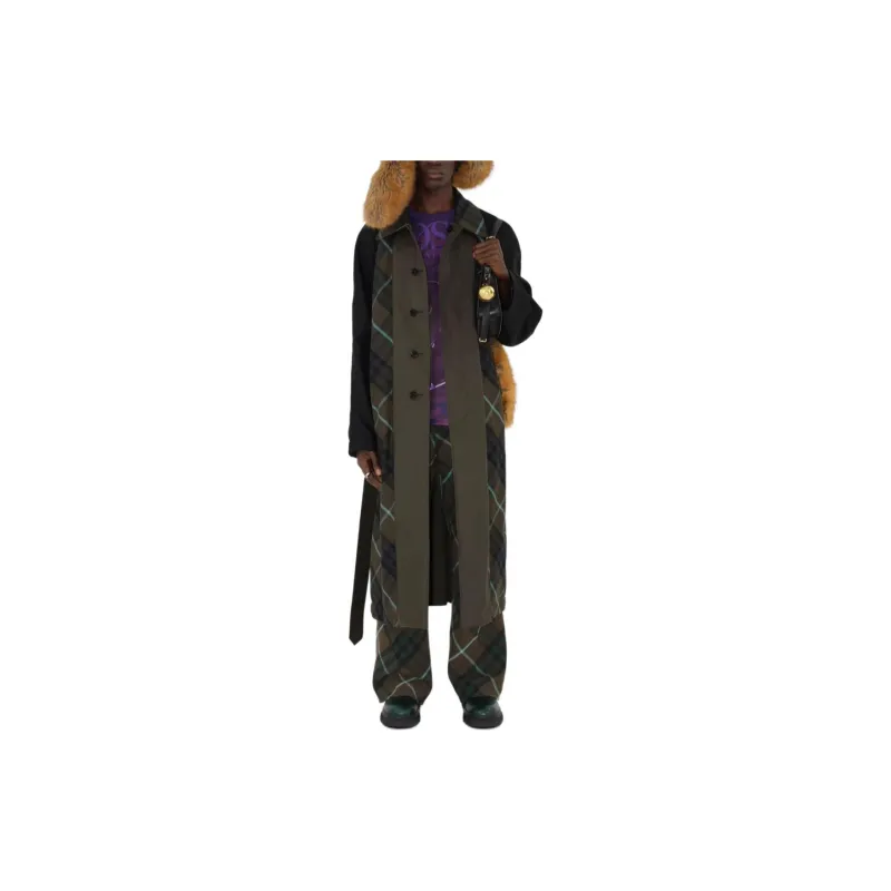 Burberry Check plaid Reversible Trench Coat-4