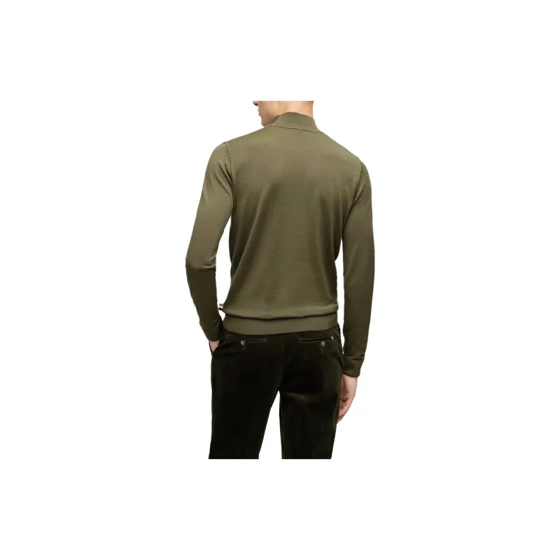 HUGO BOSS In Virgin Wool And Silk Sweater Men's Green-1