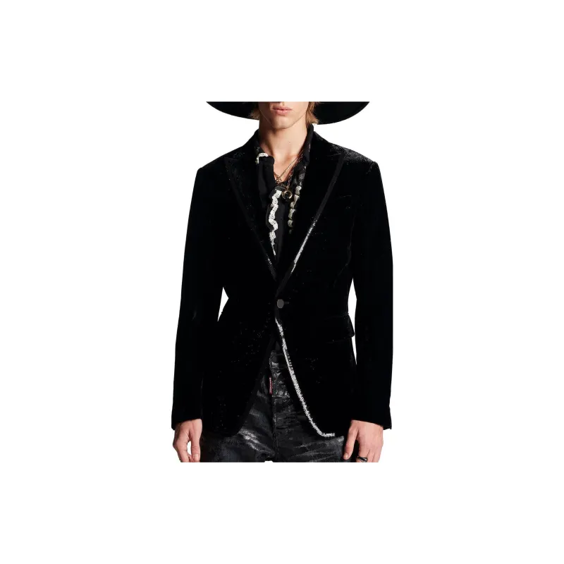 Dsquared2 Velvet Sequined Single Breasted Blazer-2