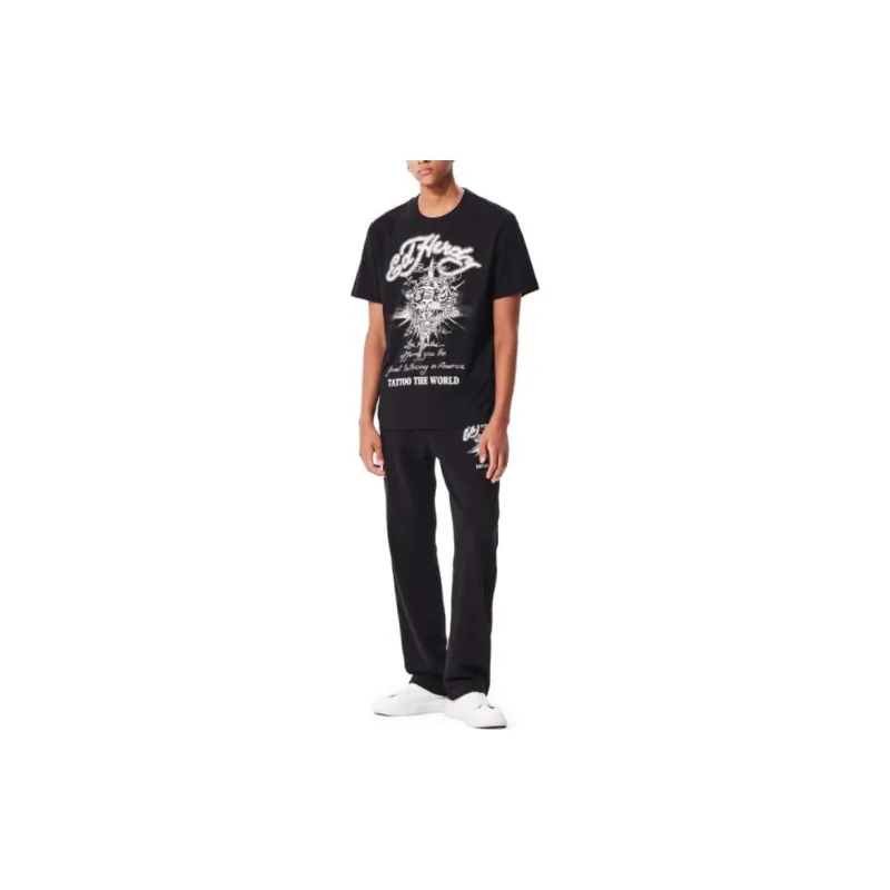 Ed Hardy FW24 Casual Pants Men's Black-3