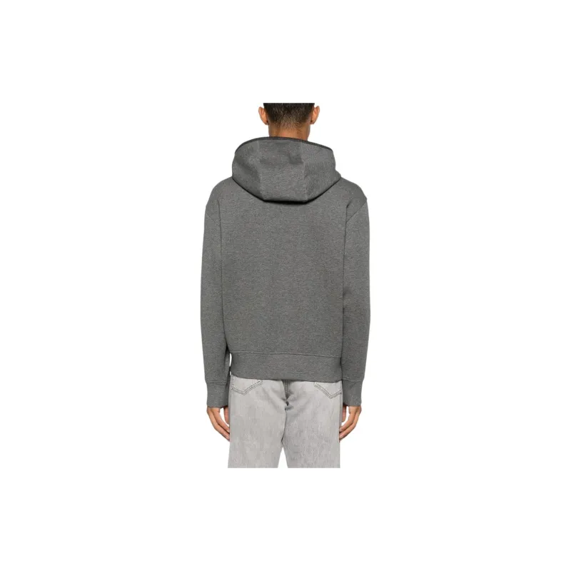 EMPORIO ARMANI Logo Embroidered Zip-Up Hoodie-2