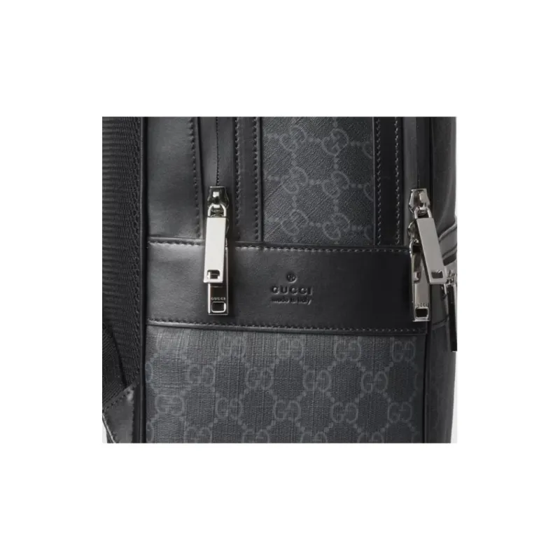 GUCCI Supreme Canvas Backpack Men's Gray & Black-7