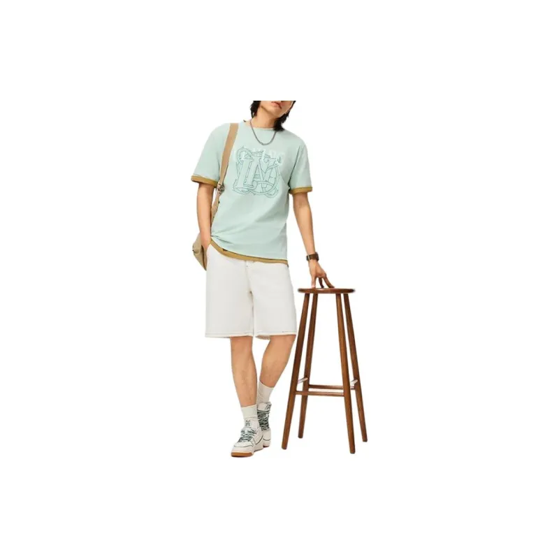 LiNing Sports Life Collection T Shirt Men's Light Moss Blue-3