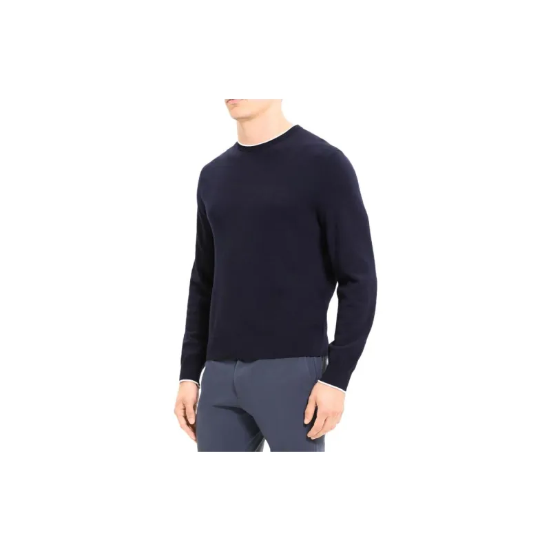 THEORY Sweaters Men Dark Blue/White-3