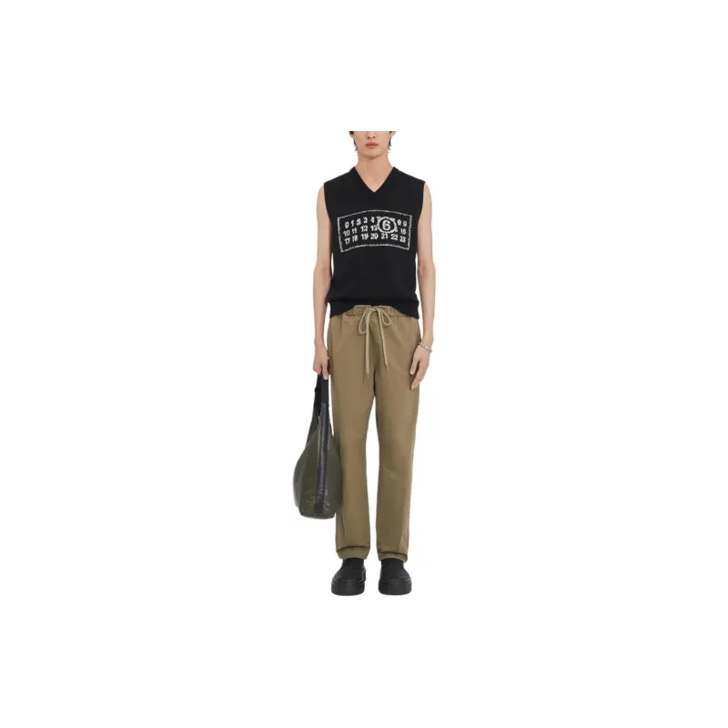MM6 Maison Margiela Numeric Intarsia V Neck Knitted Vest-1