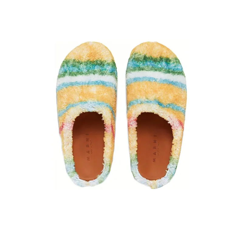 MARNI Closed Toe Slippers Men's Yellow Green-3