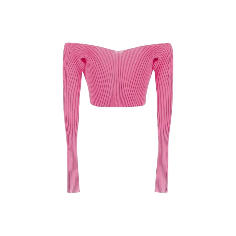 Jacquemus Pralù Cropped Knitted Cardigan-1
