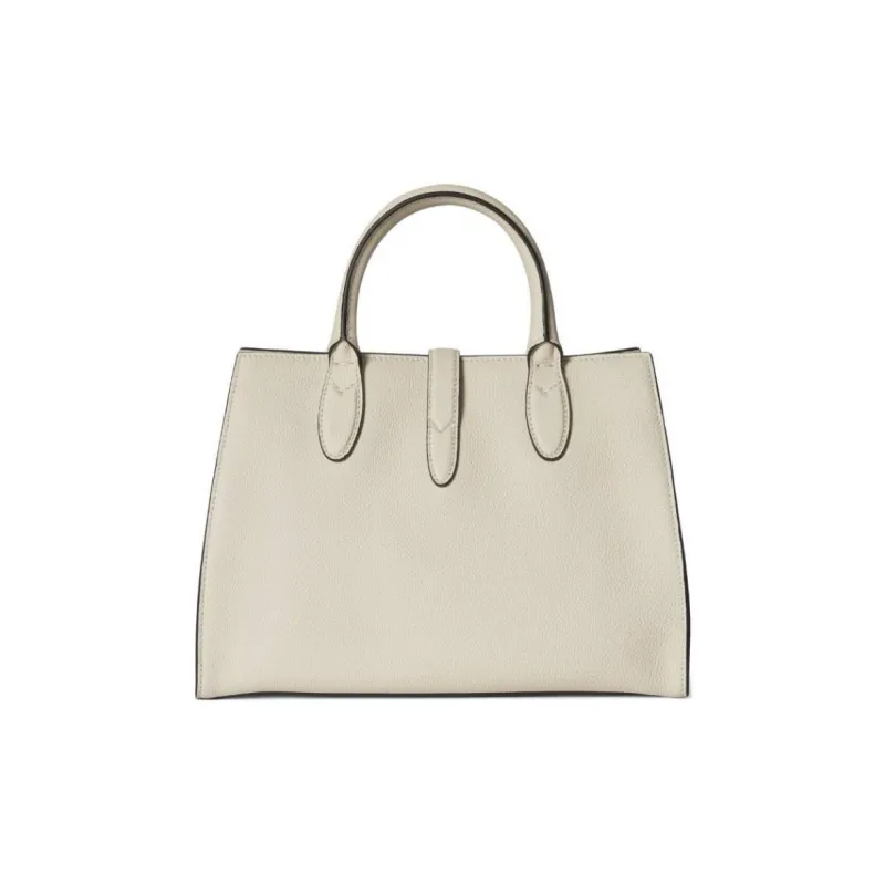 GUCCI Soft Grain Leather Tote Bag, Shopping Bag, Handbag Medium Size Women's Ivory White-7