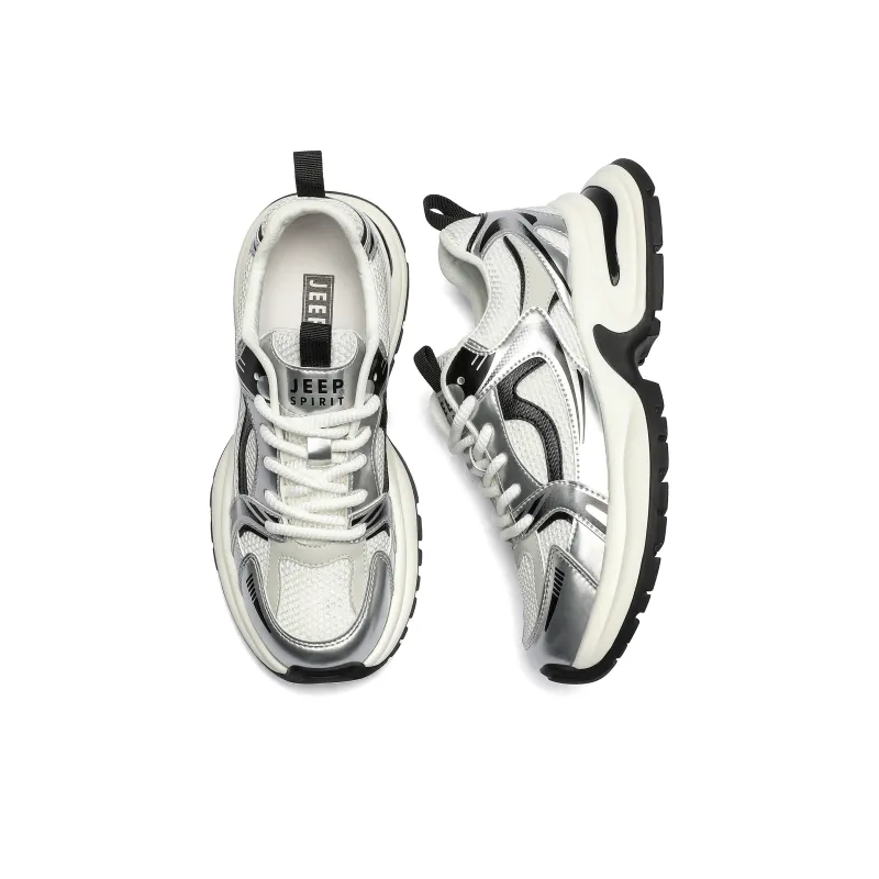 JEEP SPIRIT Anti Slip And Wear Resistant Breathable Low Top Casual Shoes Men's Moon Sand Silver-5