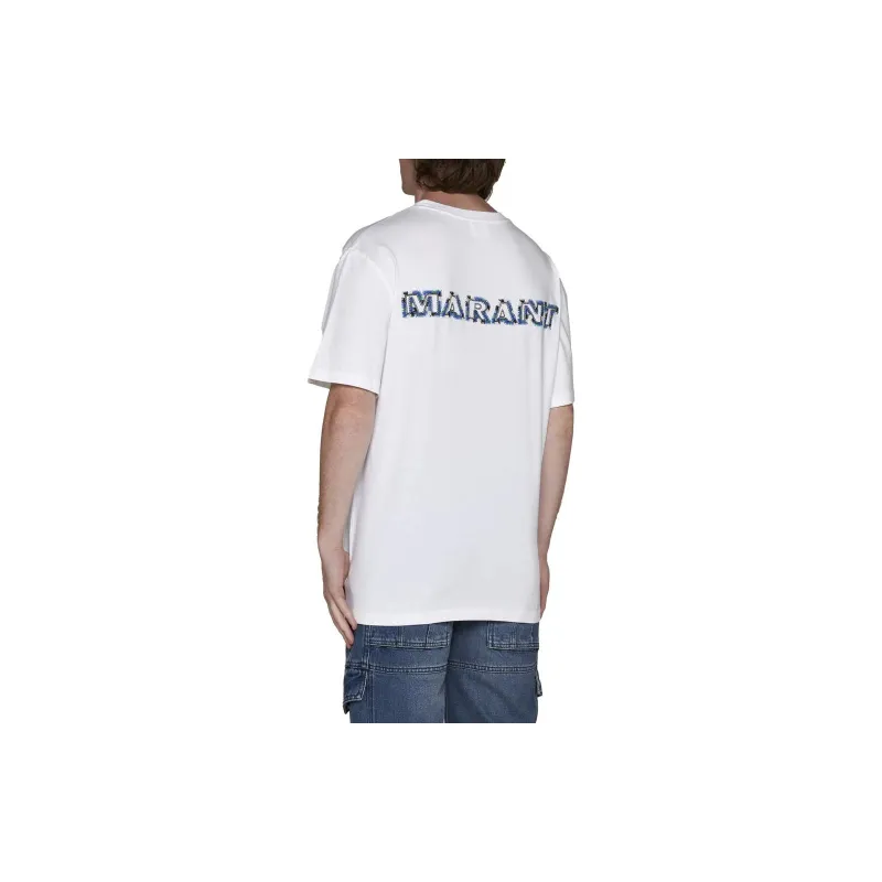 ISABEL MARANT Hugo Embroidered logo T shirt-3