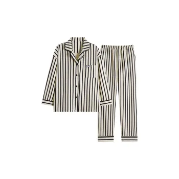MIIOW Pajama Set Women's Black White Stripes