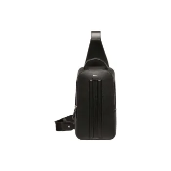 BALLY Regenerated Cow Leather Sling Bag Crossbody Bag Shoulder Bag Men's Black