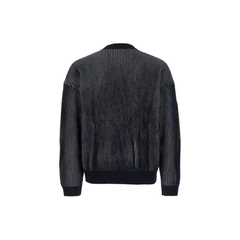 EMPORIO ARMANI Logo Intarsia Striped Jumper-1