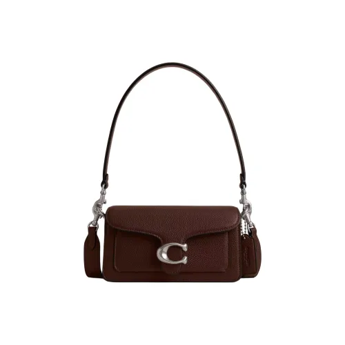 COACH Tabby Polished Pebbled Leather Portable Crossbody Bag Shoulder Bag Small Size Women's Maple