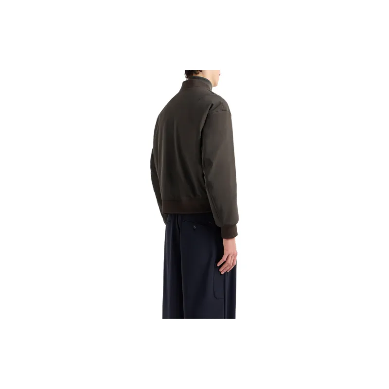 EMPORIO ARMANI Zipped Bomber Jacket In Technical Stretch Nylon-3