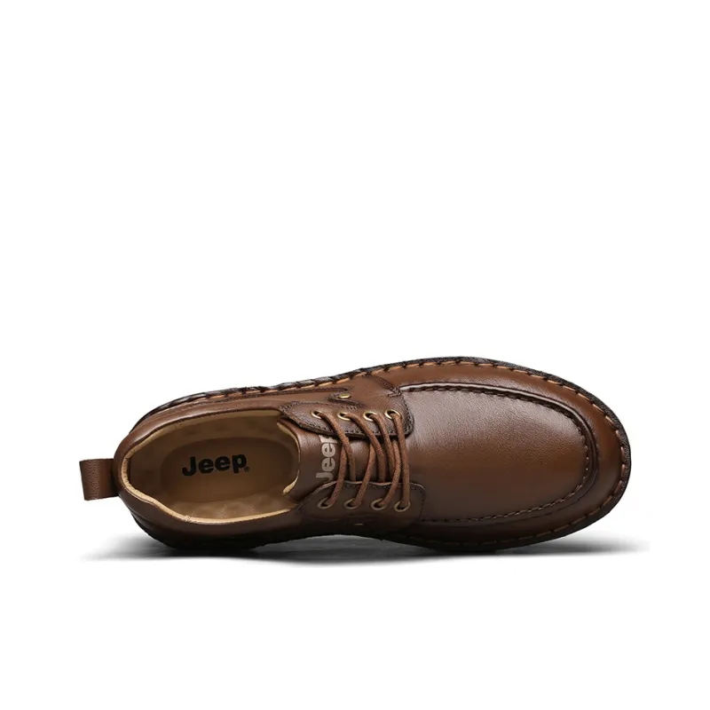 Jeep Dress Shoes Men Low Top Black/Brown-7