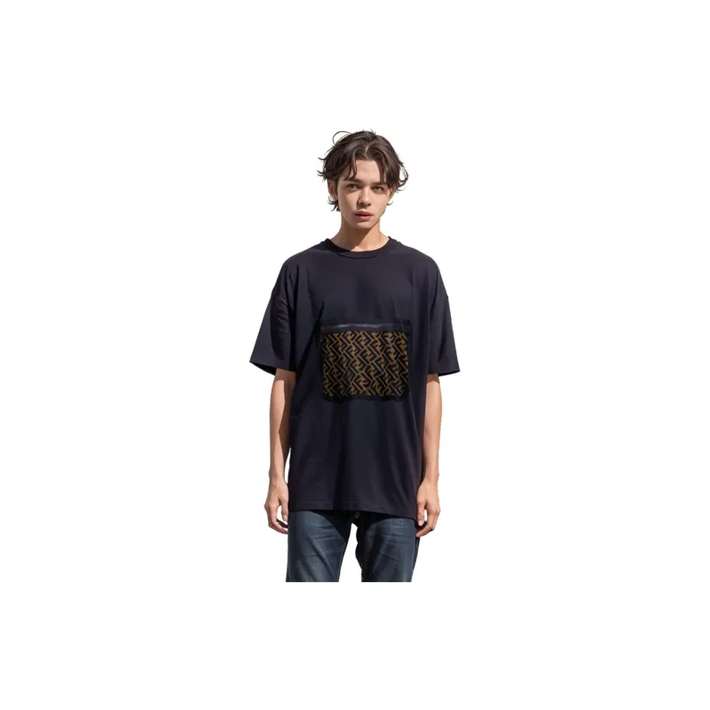 FENDI T Shirts Men Black-3