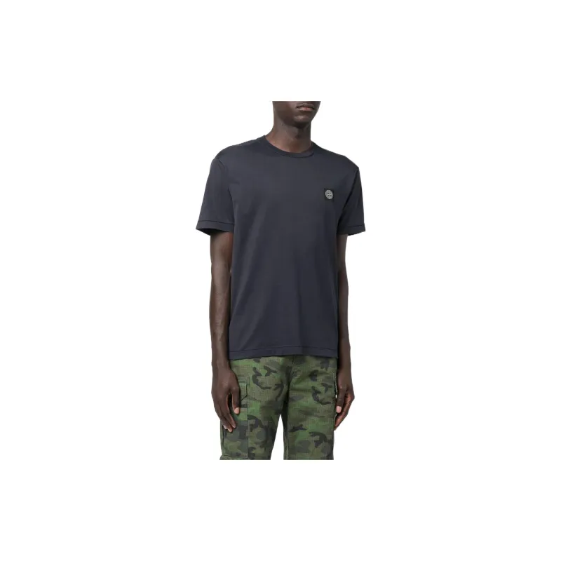 STONE ISLAND Logo patch Cotton T shirt-4