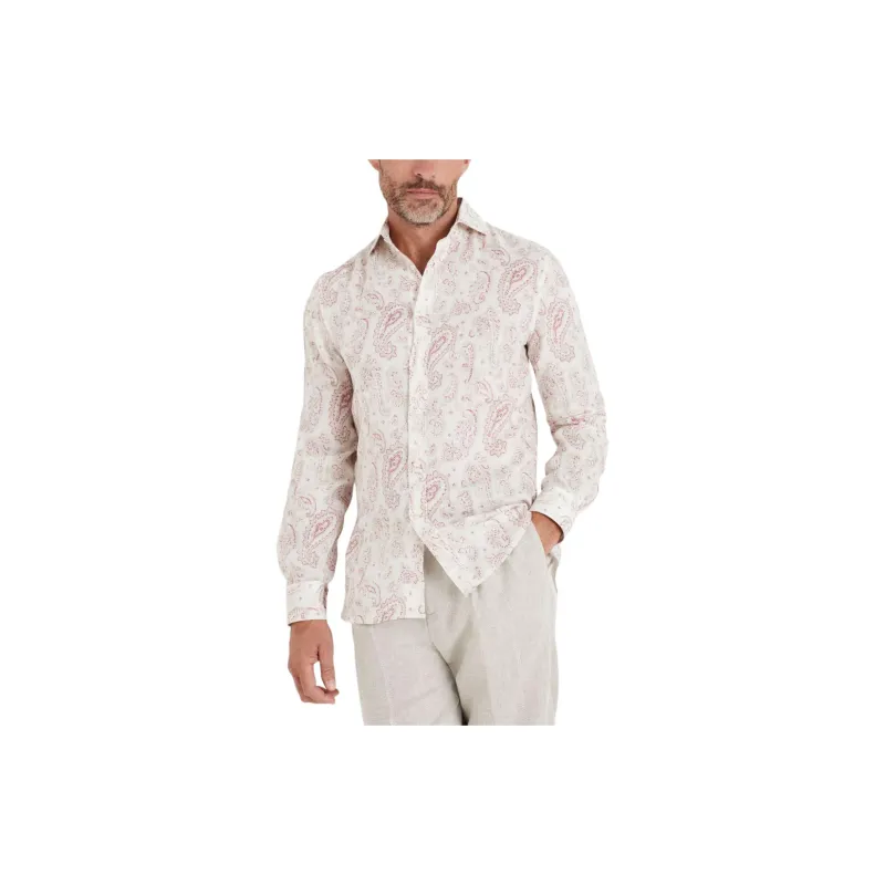 Brunello Cucinelli Paisley print Linen Shirt-2