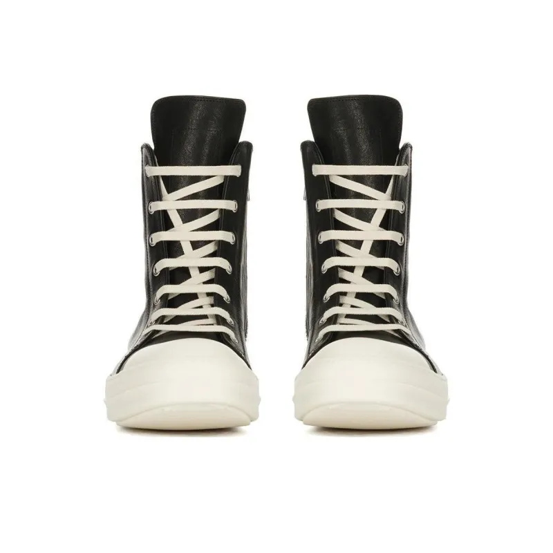 RICK OWENS Cargo Basket Leather Hi-Top Sneakers-2
