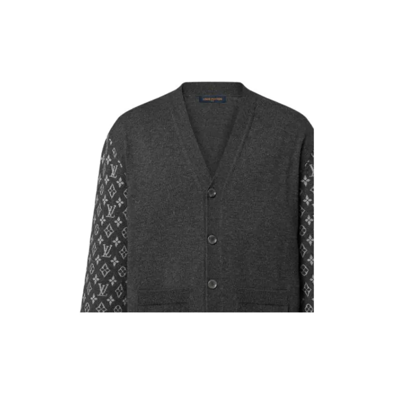 Lv 1ABIXN Monogram Mix Cashmere Cardigan-5