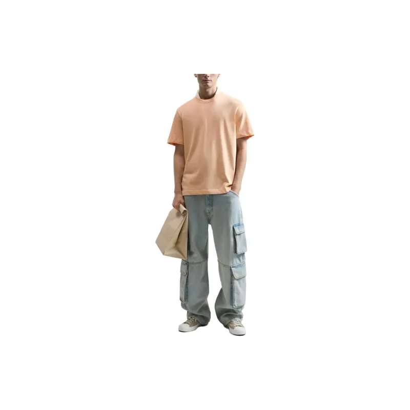 ZARA T-Shirt Men's Light Orange Color-2