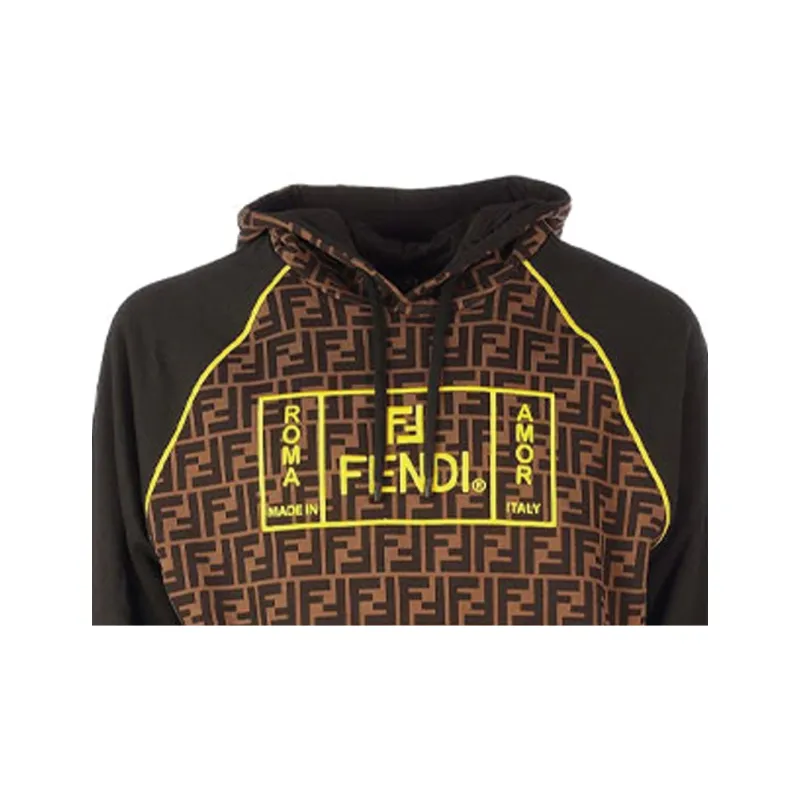 FENDI Sweatshirts Men Dark Coffee-4