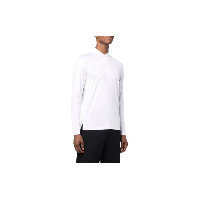 EMPORIO ARMANI Logo Detailed Long Sleeved Polo Shirt-1