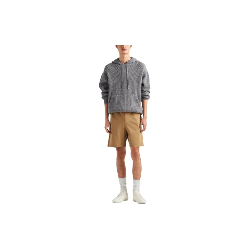 PRADA Ribbed knit Cashmere Hoodie-1