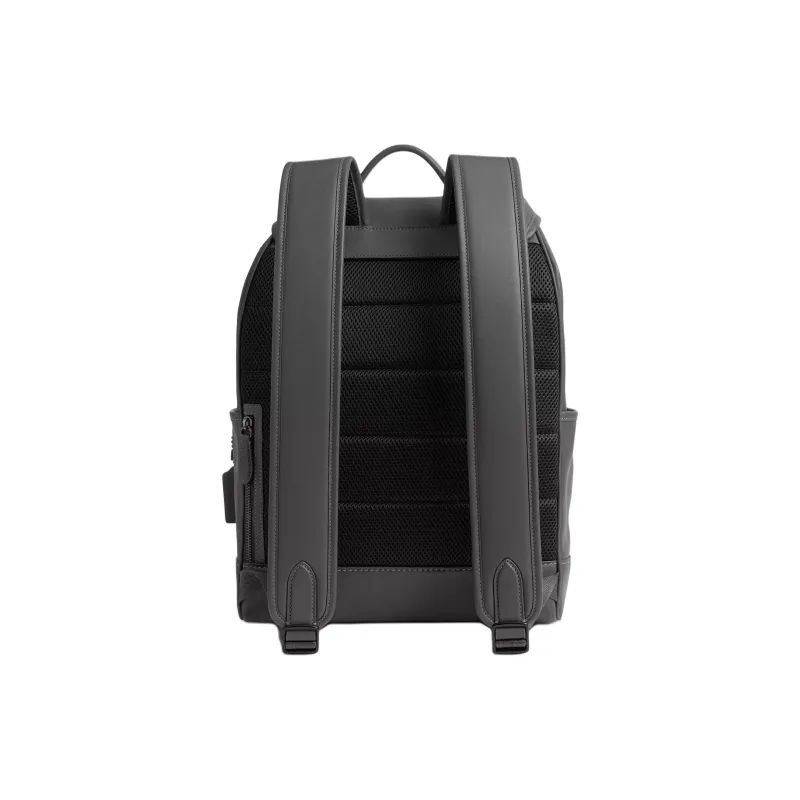COACH League Smooth Leather Backpack Tubas Men's Charcoal-2