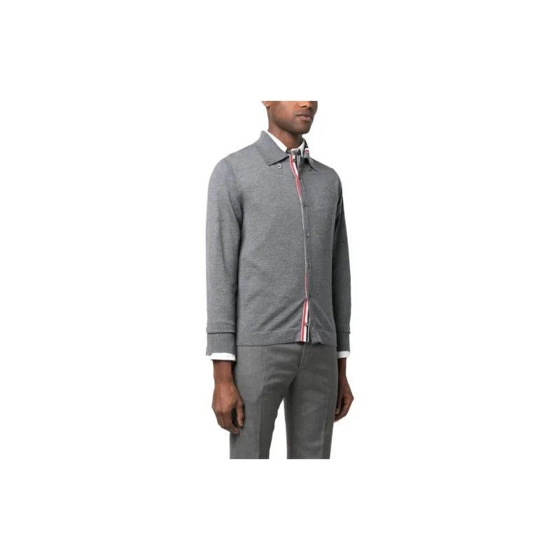 THOM BROWNE RWB stripe Virgin wool Cardigan-4