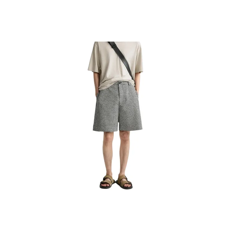 ZARA Casual Shorts Men's Black/White-3