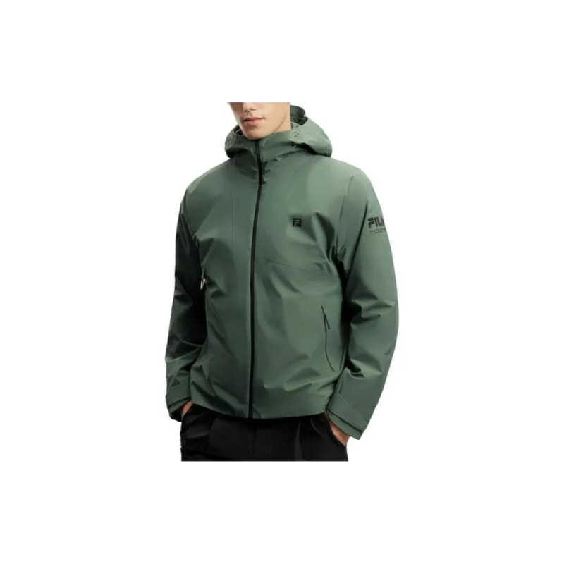 FILA Waterproof And Windproof Windbreaker Jacket Men's Siberian Green-2