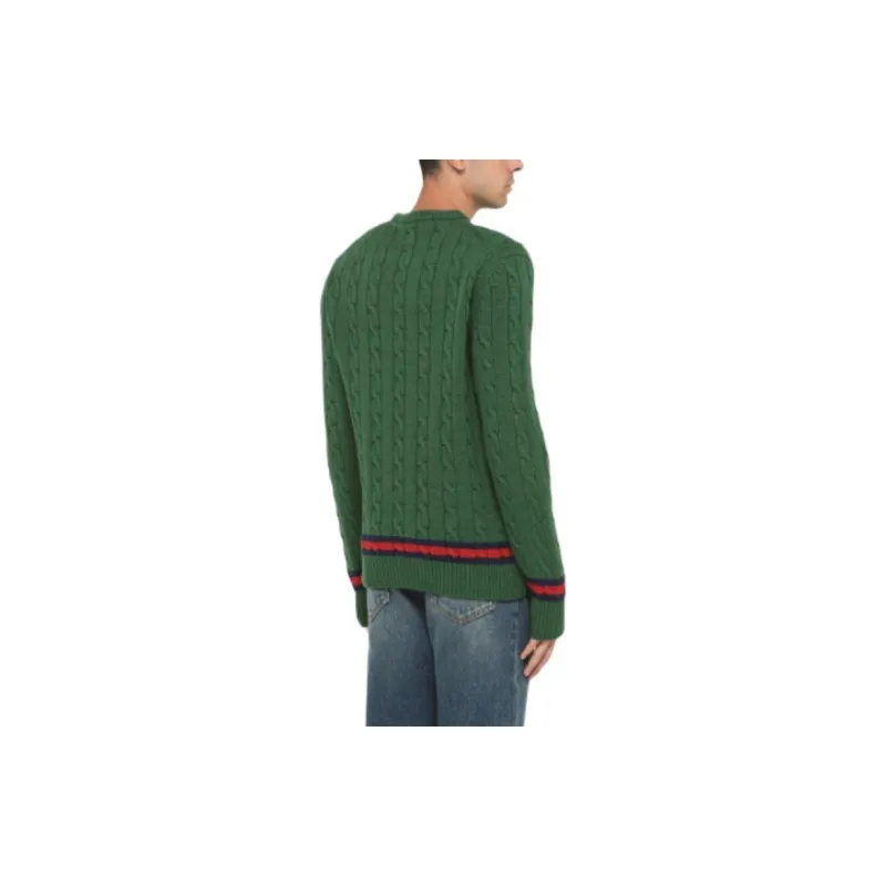 GUCCI Cashmere Sweaters Men Green-4