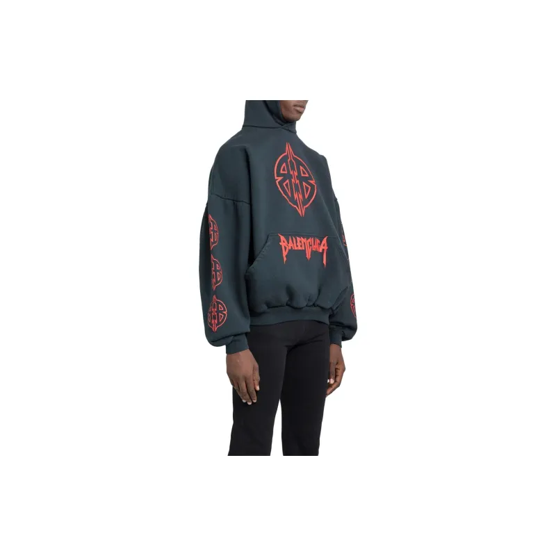 Balenciaga Graphic-print Cotton Hoodie-3
