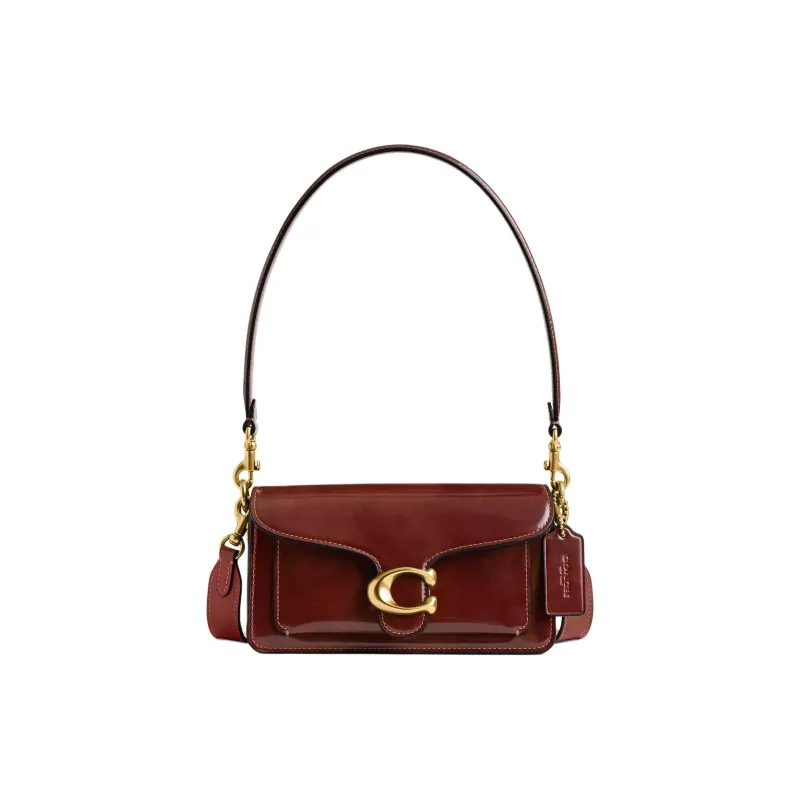 COACH Tabby Smooth Leather Portable Crossbody Bag Shoulder Bag Small Size Women's Dark Brown-0