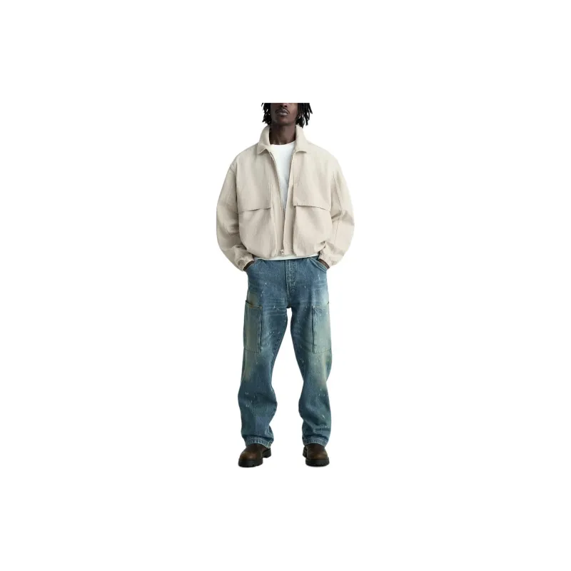 ZARA Jackets Men Beige-2