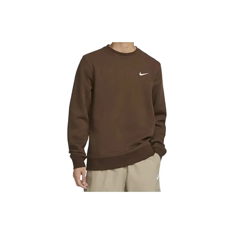 Nike Men Crew Neck Pullover Long Sleeve Sweatshirt Cocoa Brown-2