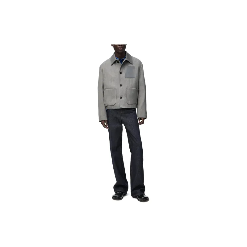 LOEWE FW24 Jackets Coats Men's Mixed Gray-1