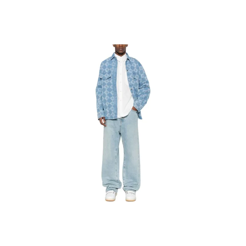 NANUSHKA Monogram print Denim Shirt-1