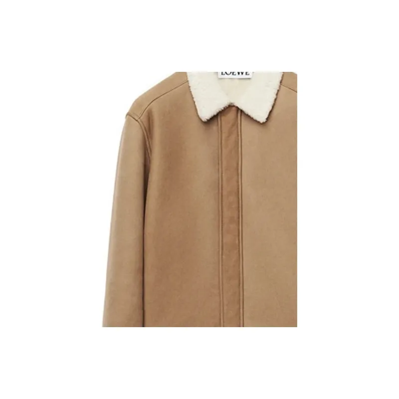 LOEWE Anagram-embossed Leather Shirt Jacket-5