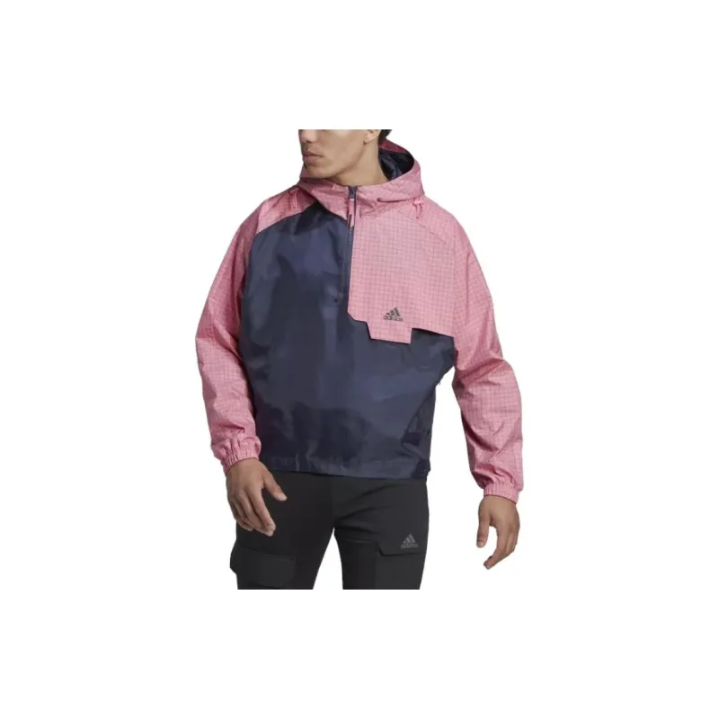 Adidas Windbreaker Jackets Men Blue Pink-2