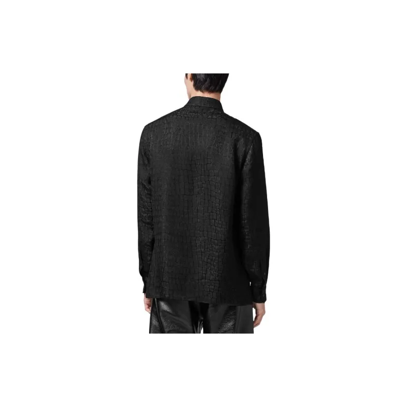 VERSACE Crocodile Jacquard Pattern Shirt-2