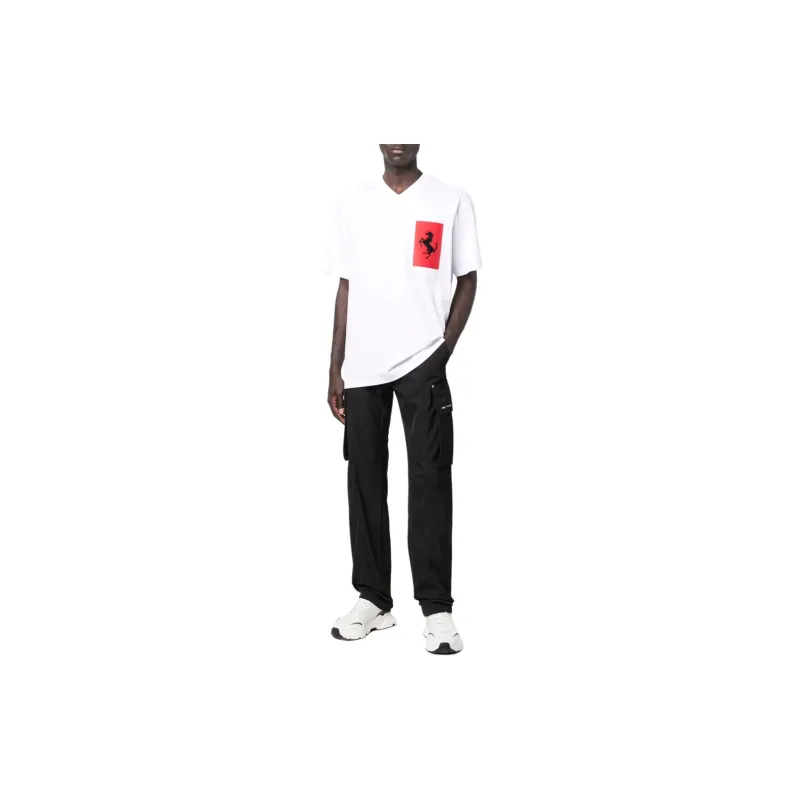 Ferrari Logo-patch V-neck T-shirt-1