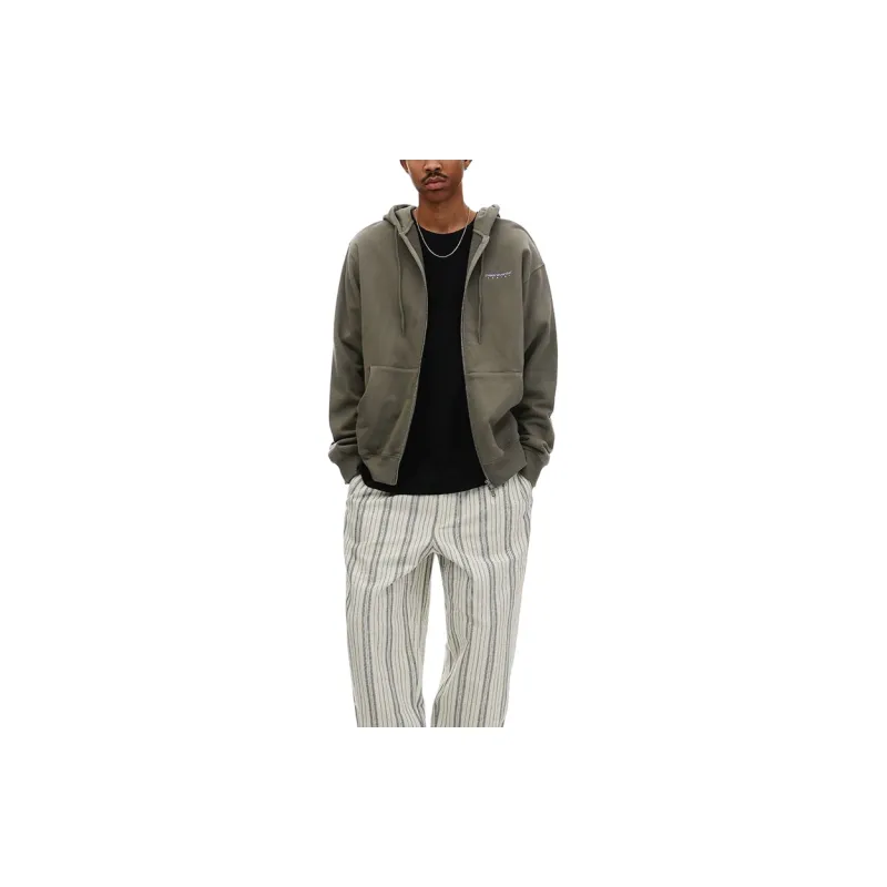 Thisisneverthat SS24 Ultras Collection DSN-Logo Zip Hoodie Dark Mocha Sweatshirt Unisex Olive Green-3